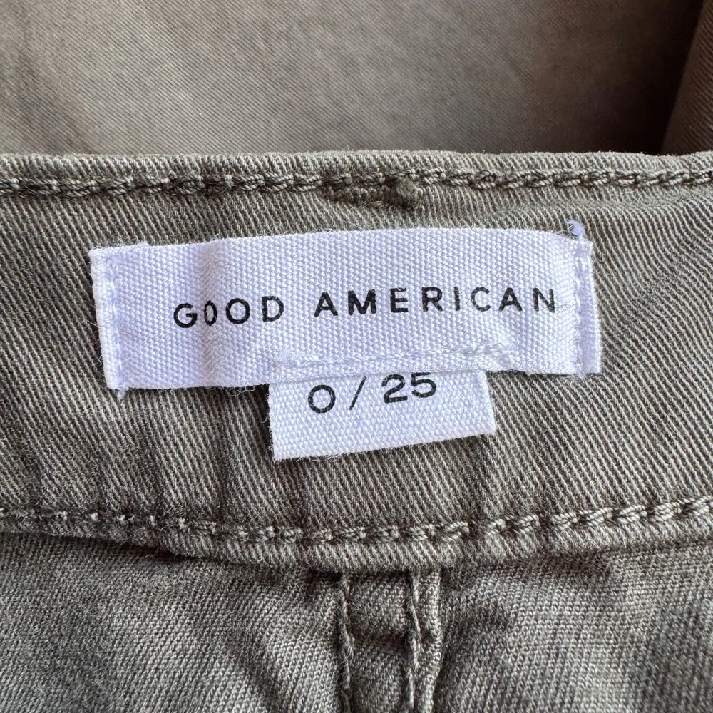 Good American High Rise Barrel Jeans Ft01 Green NWT Size 25 - Picture 8 of 16